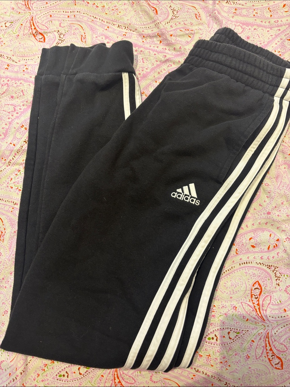 adidas Black Joggers with White Three-Stripe Detailing